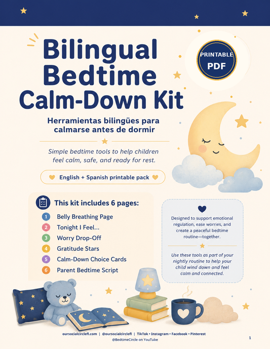 Bilingual Bedtime Calm-Down Kit — 6-Page Printable Pack