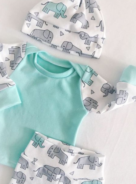 Infant cute animal elephant three-piece hood