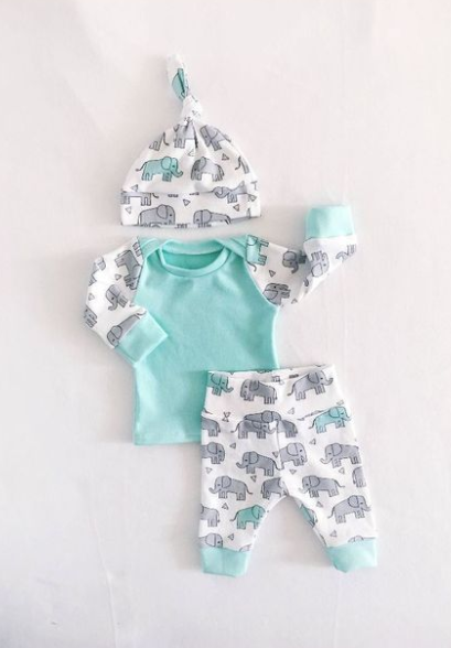 Infant cute animal elephant three-piece hood