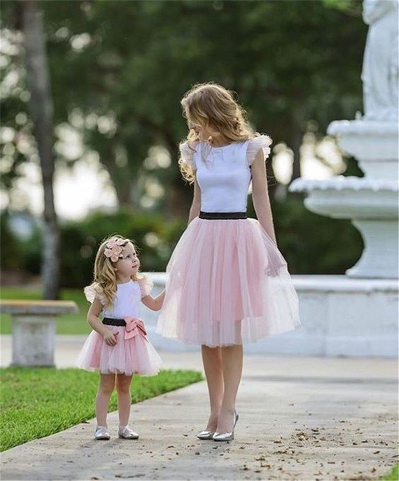 Parent -Child Net Gauze Canopy Skirt Two-Piece Mother And Daughter Suit Skirt