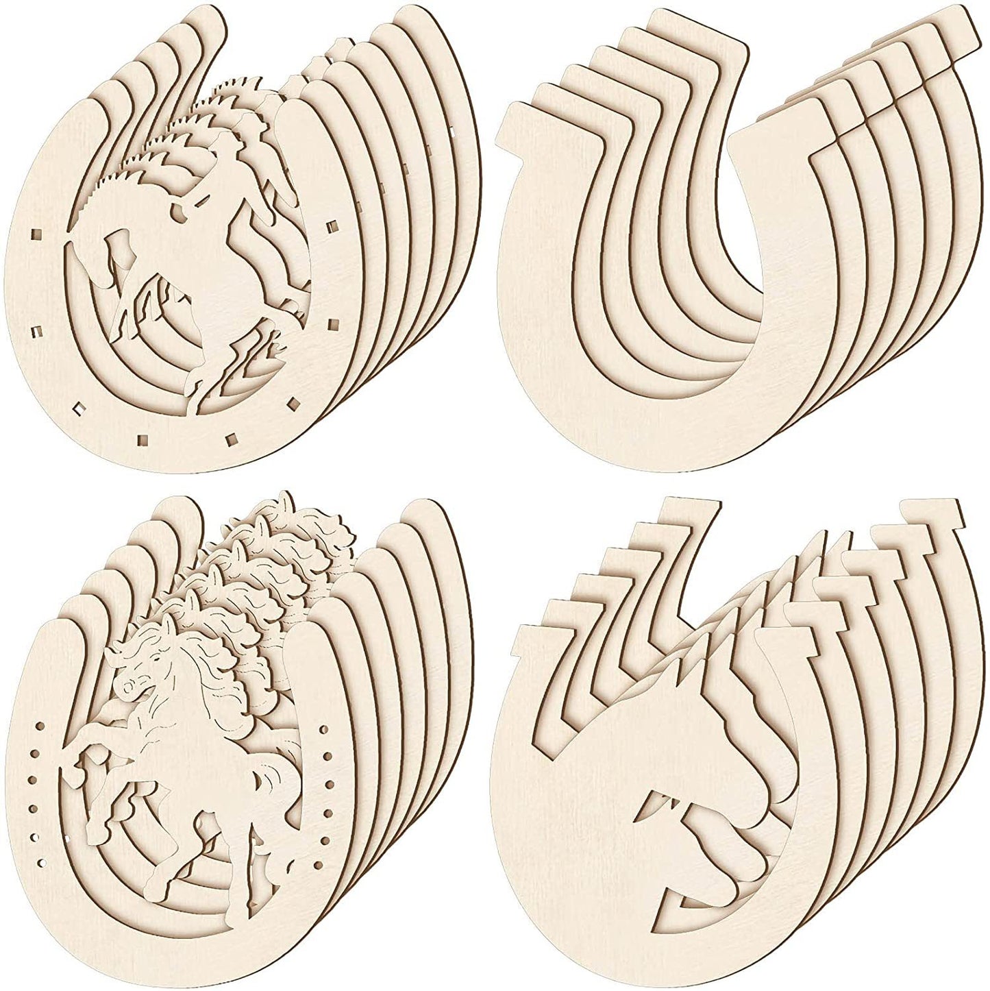 Wooden Unfinished Horseshoe Craft Party Decor
