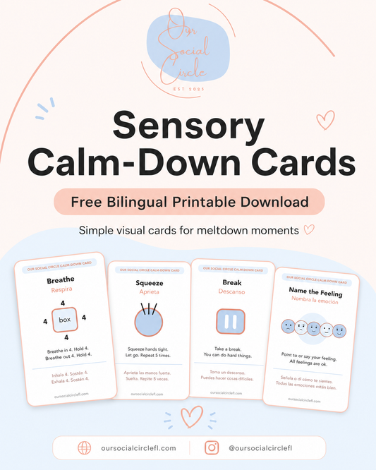 Sensory Calm-Down Cards — Free Bilingual Printable (English & Spanish)