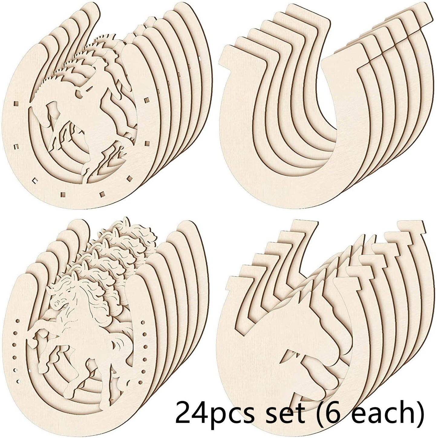 Wooden Unfinished Horseshoe Craft Party Decor