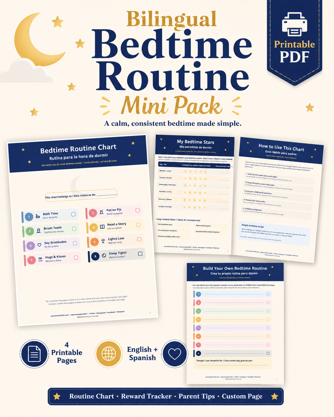 Bedtime Routine Mini Pack — Bilingual