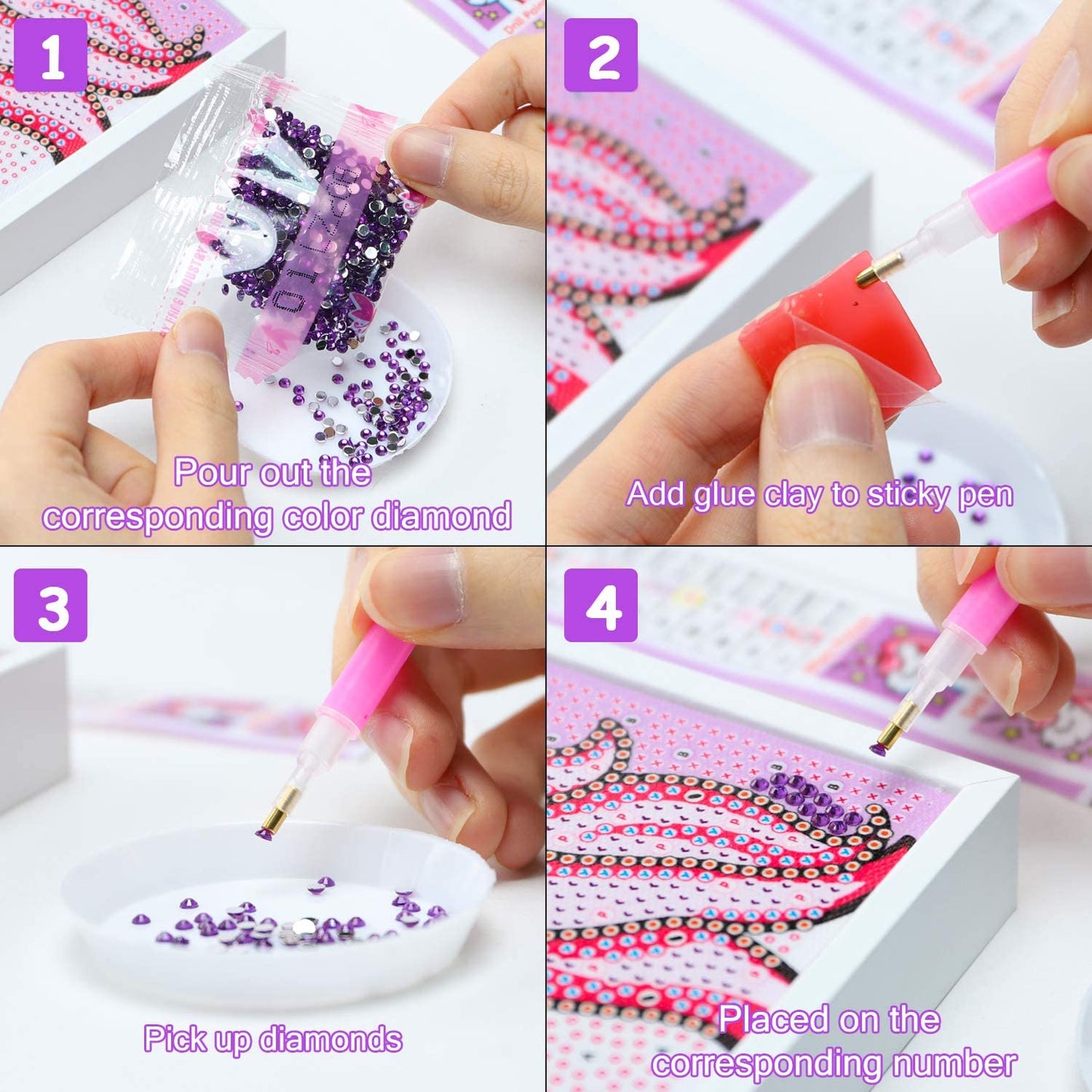 5D Diamond Painting Kit Kids DIY Full Drill Rhinestone Kits